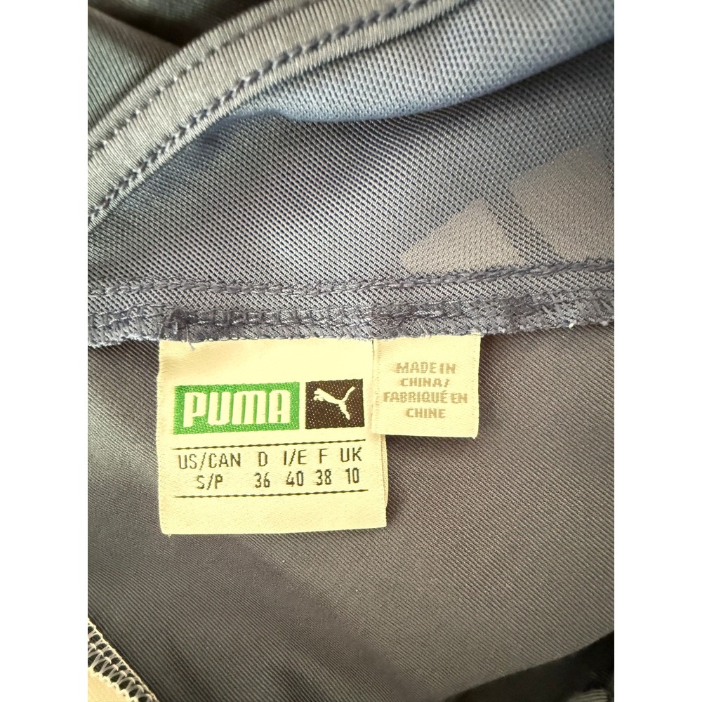 PUMA Womens S Blue White One Piece Unitard Jumpsuit Y2K Athletic Strappy Logo - Picture 4 of 12